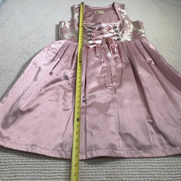 Traditional Bavarian Drindl Dress Midi Lace Satin Embroidery Corset Oktoberfest - Picture 14 of 16